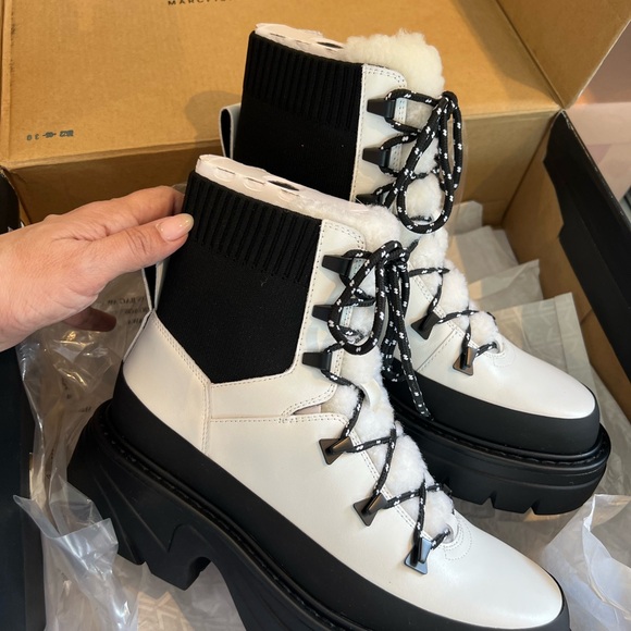 Stylish Women's Black and White Boots - Picture 1 of 5